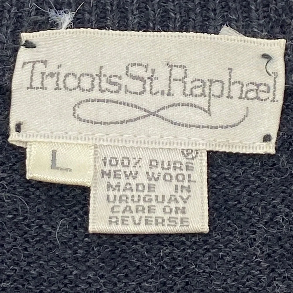Vintage Tricots St Raphael Wool Vest Mens‎ Large Argyle Black Sweater Vest Heavy
